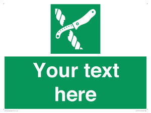 Custom sign safe condition Liferaft knife